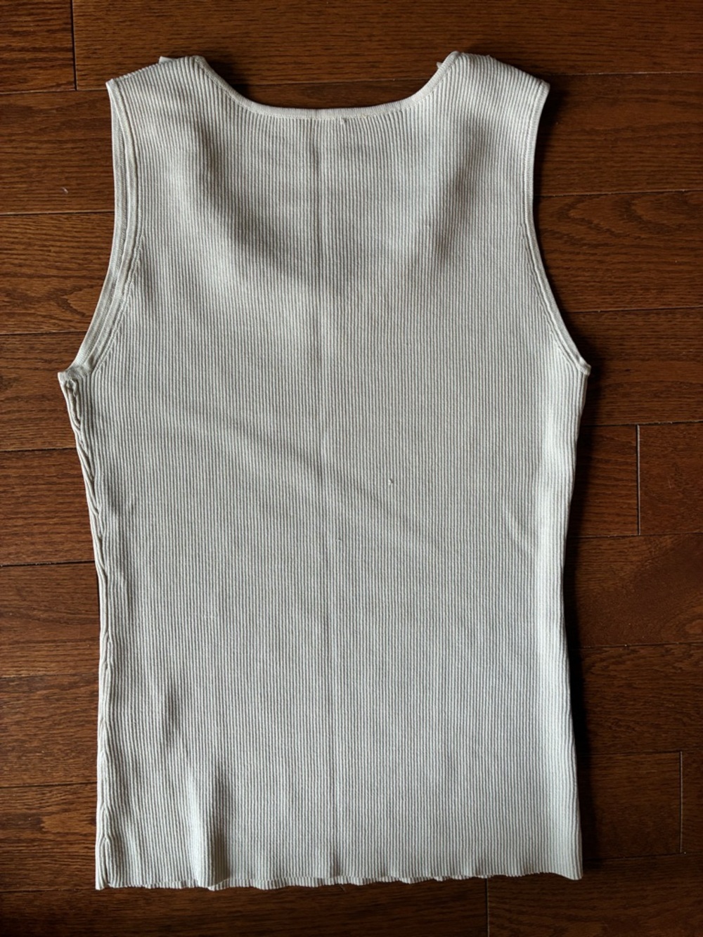 Ruby Rd. Cream Ribbed Tank with Ruffle Trim - Picture 3 of 5